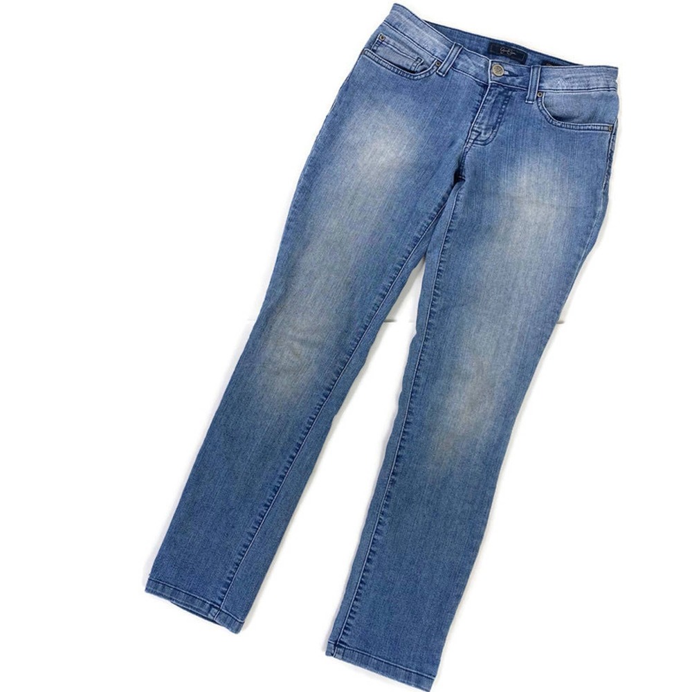 Jessica Simpson Forever Jeans Low Rise Skinny Denim Blue Womens sz 26 Light Wash - Picture 3 of 10